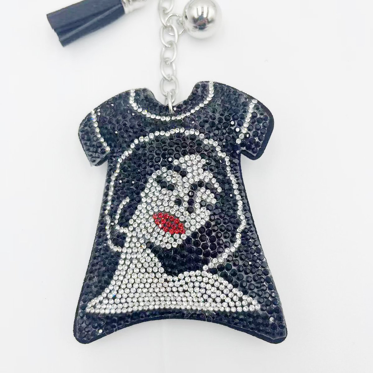 Rhinestone Cartoon Dress Keychain – Sparkling Fashion Tassel Bag & Purse Charm