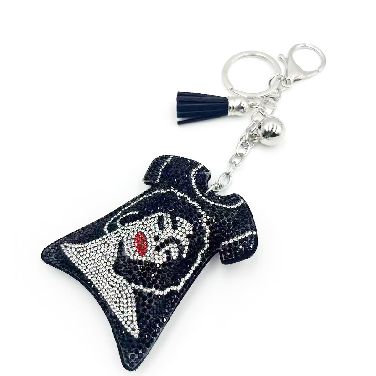 Rhinestone Cartoon Dress Keychain – Sparkling Fashion Tassel Bag & Purse Charm