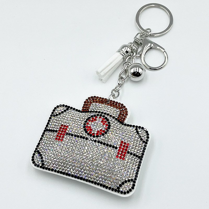 Crystal Medical Kit Keychain – Rhinestone Nurse Gift Tassel Bag Charm