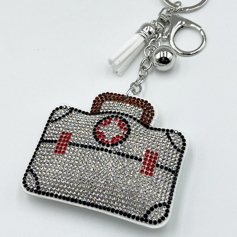 Crystal Medical Kit Keychain – Rhinestone Nurse Gift Tassel Bag Charm