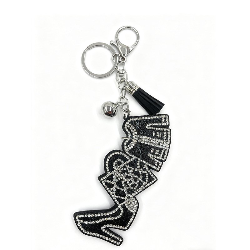 Rhinestone High Heel image Fashion Keychain with Tassel – Glam Sparkle Bag Charm