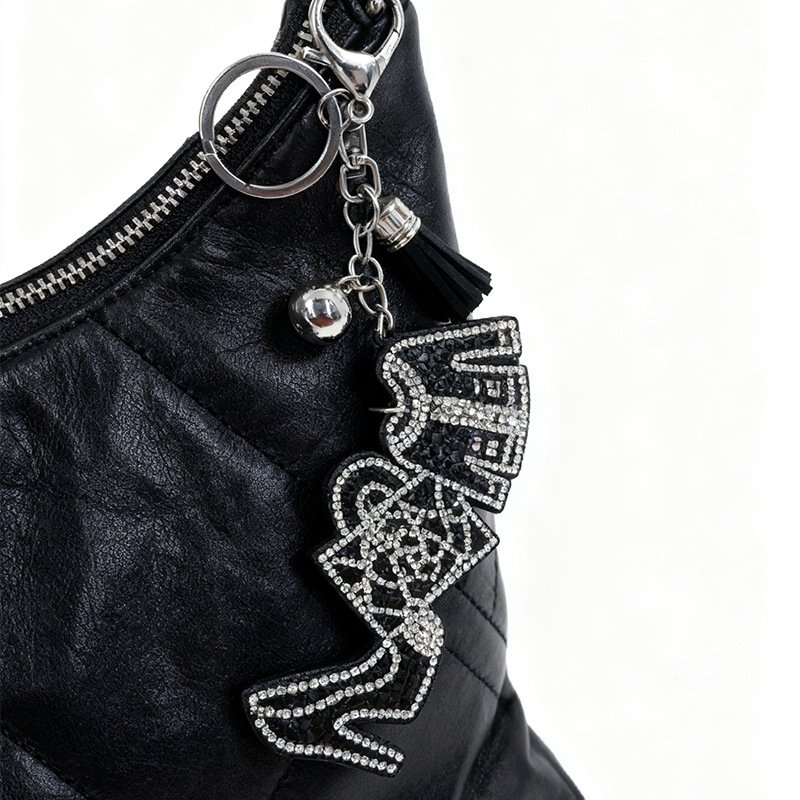 Rhinestone High Heel image Fashion Keychain with Tassel – Glam Sparkle Bag Charm