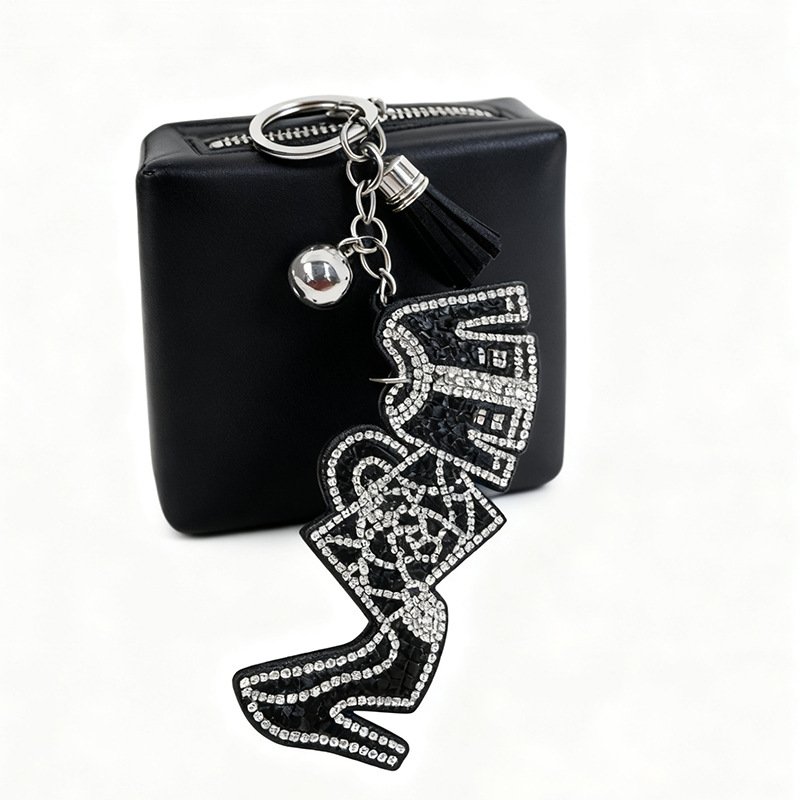 Rhinestone High Heel image Fashion Keychain with Tassel – Glam Sparkle Bag Charm