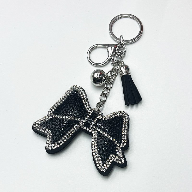 Bling Rhinestone Bow Tassel Keychain – Chic Sparkle Bag Charm Accessory
