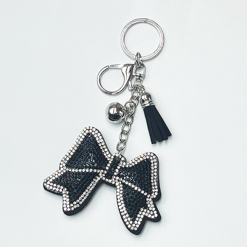Bling Rhinestone Bow Tassel Keychain – Chic Sparkle Bag Charm Accessory
