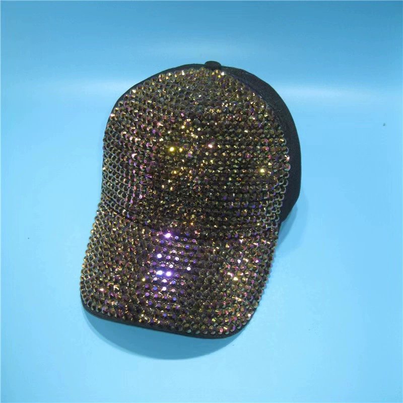 Luxury Full Crystal Rhinestone Baseball Cap for Women – Sparkly Breathable Fashion Hat