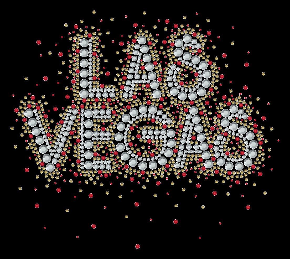 Sparkle Confetti LAS VEGAS Rhinestone T-Shirt – Colorful Crystal City Party Edition OEM Supply