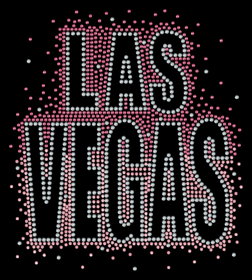 Luxury Rhinestone LAS VEGAS Statement Tee – Sparkling Crystal Letter Graphic Cotton T-Shirt for Women