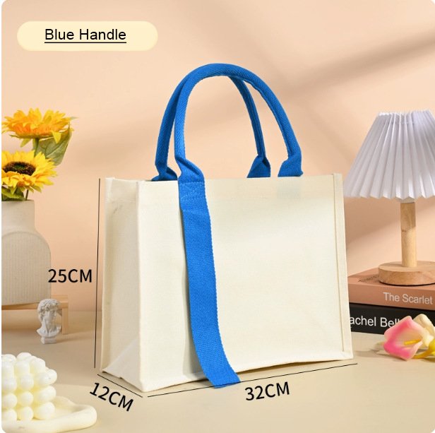 Custom Canvas Tote Bag with Ribbon Strap – Premium OEM Logo Print Corporate Gift Shoulder Bag