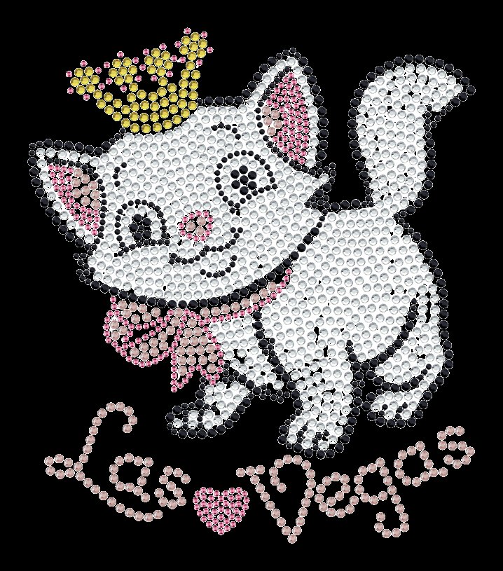 Cute Cat Las Vegas Rhinestone Canvas Tote Bag – Custom Crystal Cartoon Shoulder Handbag | OEM Factory