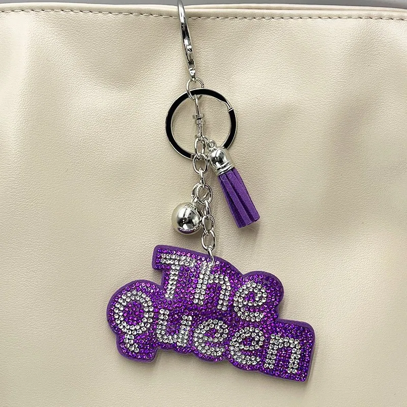The Queen Rhinestone Keychain with Tassel – 3.2 × 1.9 inches product image 3