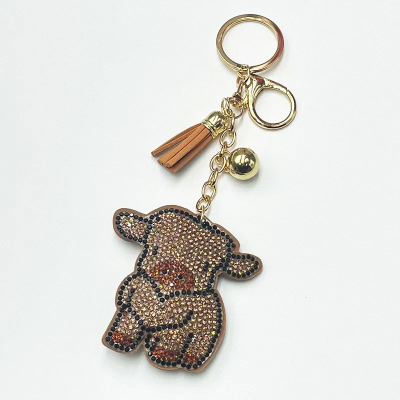 Cute Highland Cow Rhinestone Keychain with Tassel product image 2