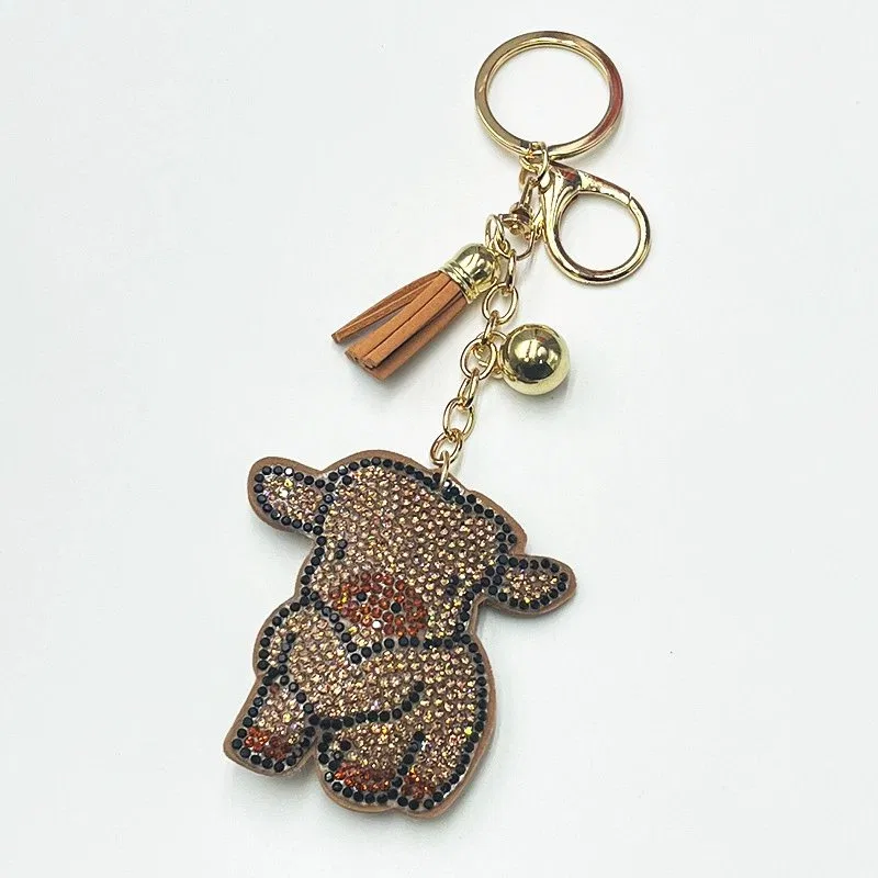 Cute Highland Cow Rhinestone Keychain with Tassel product image 4