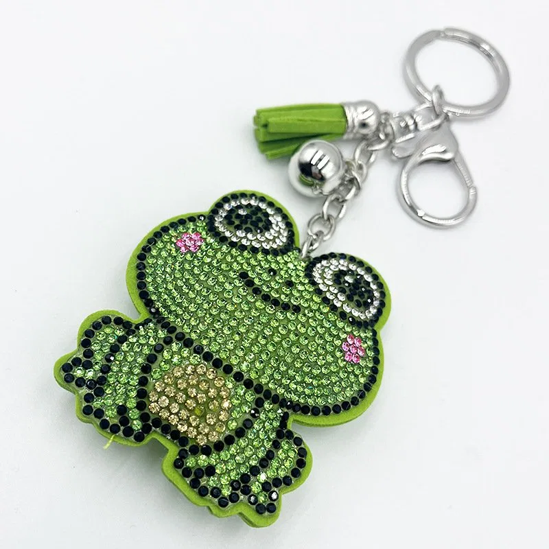 Cute Green Frog Rhinestone Keychain product image 2