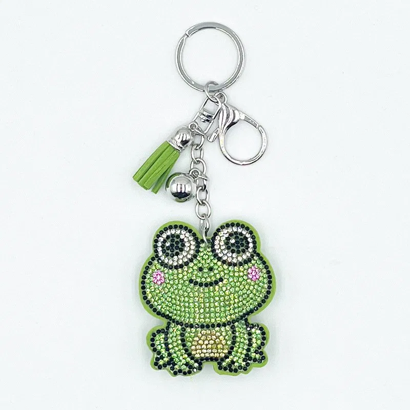 Cute Green Frog Rhinestone Keychain product image 3