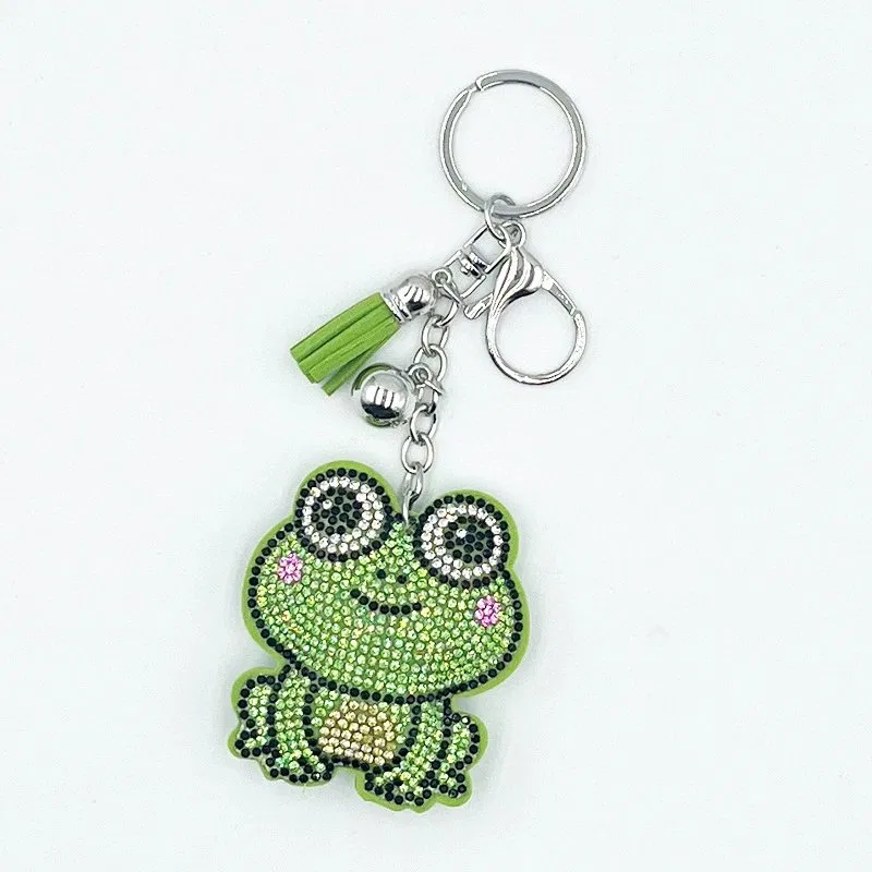 Cute Green Frog Rhinestone Keychain product image 5