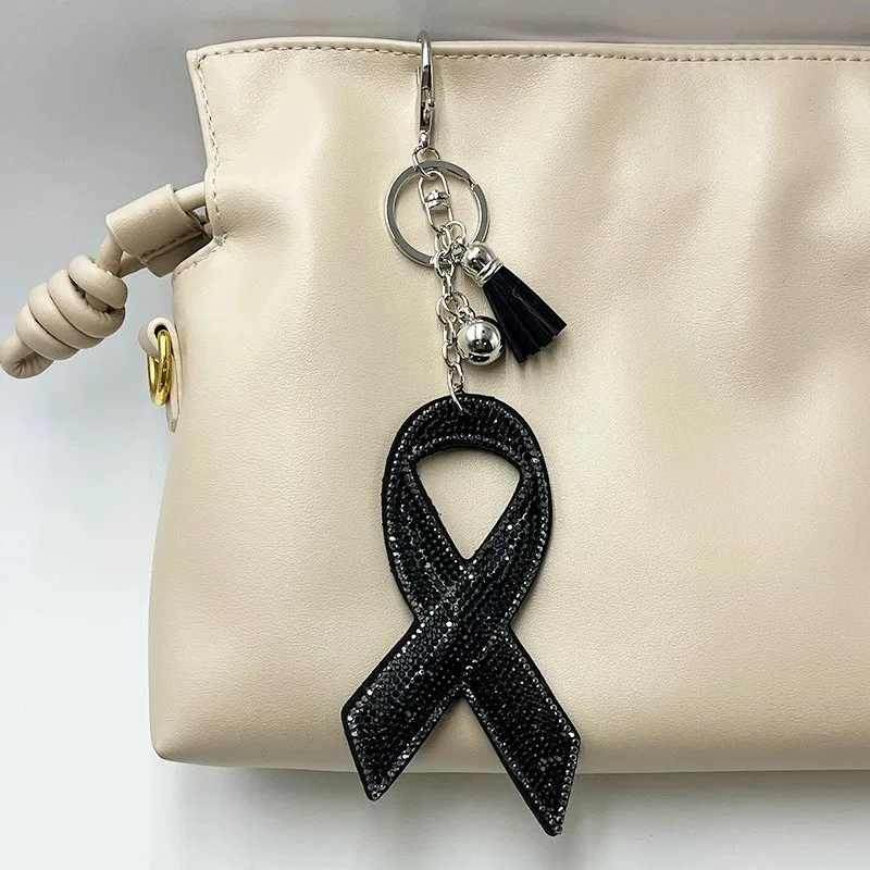 Large Pink Ribbon Rhinestone Keychain product image 5
