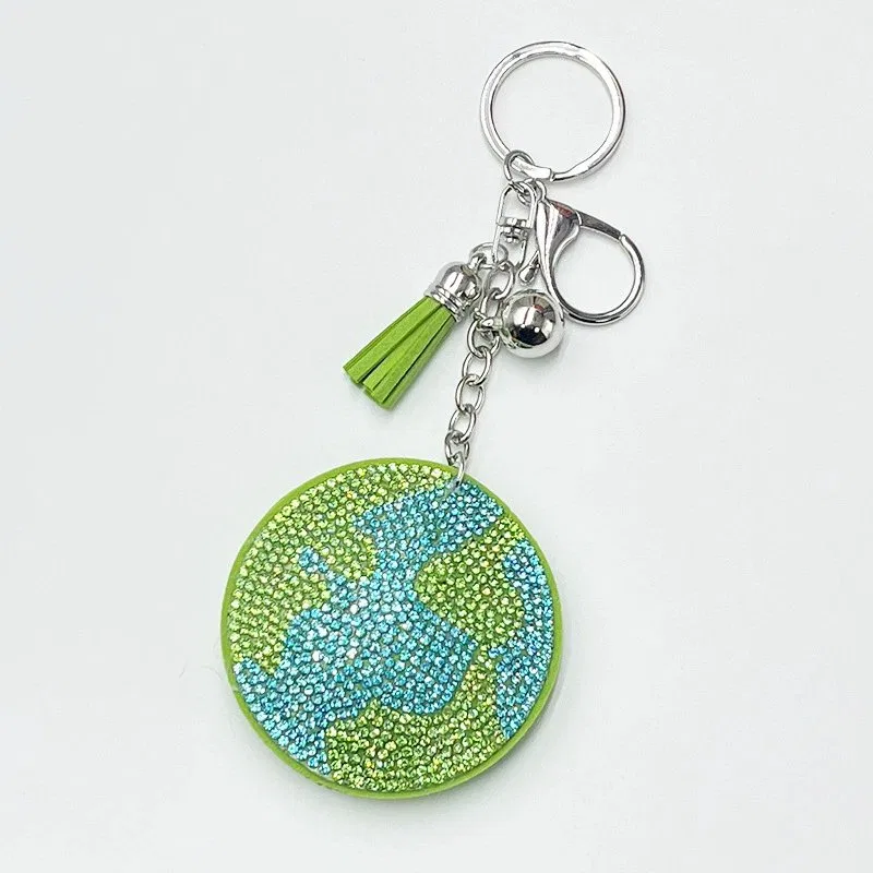 Green Earth Rhinestone Keychain product image 3