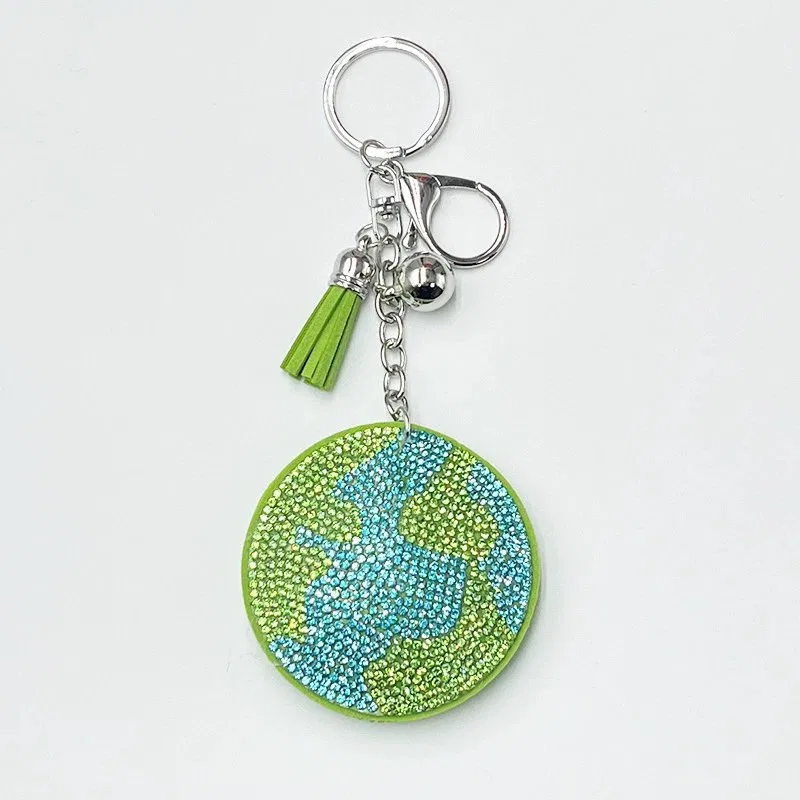 Green Earth Rhinestone Keychain product image 4