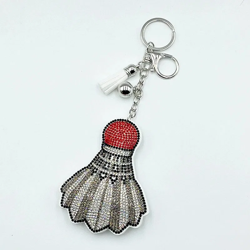 Sparkling Badminton Shuttlecock Rhinestone Keychain product image 2
