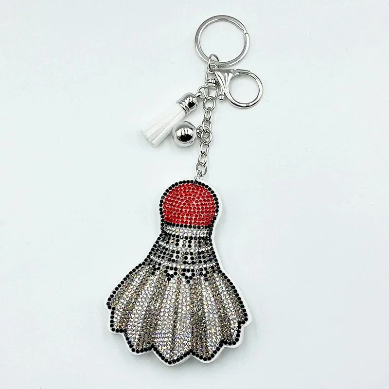 Sparkling Badminton Shuttlecock Rhinestone Keychain product image 4