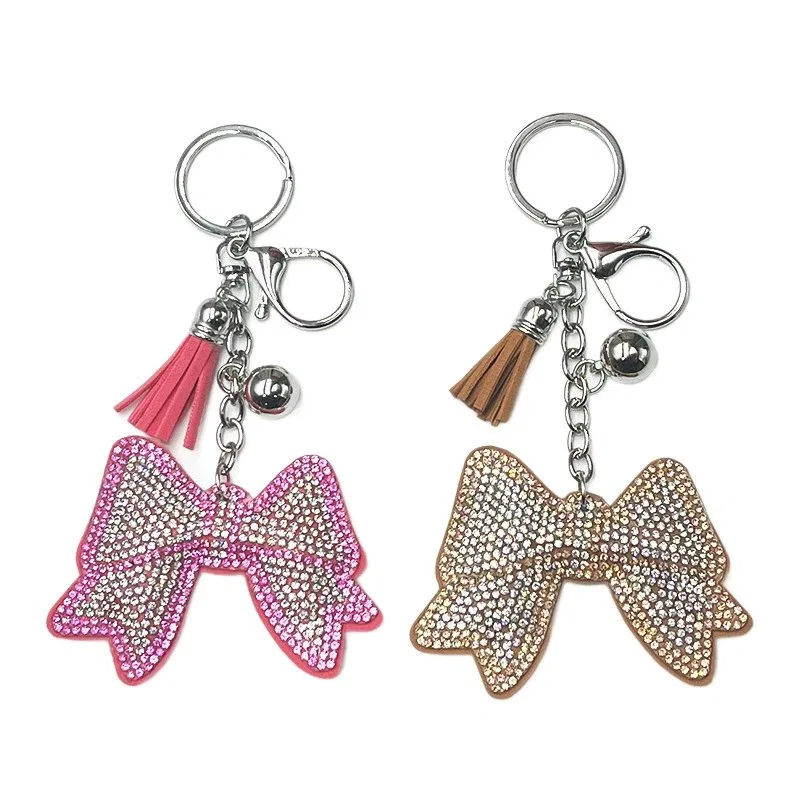 Hanging Bow Rhinestone Keychain