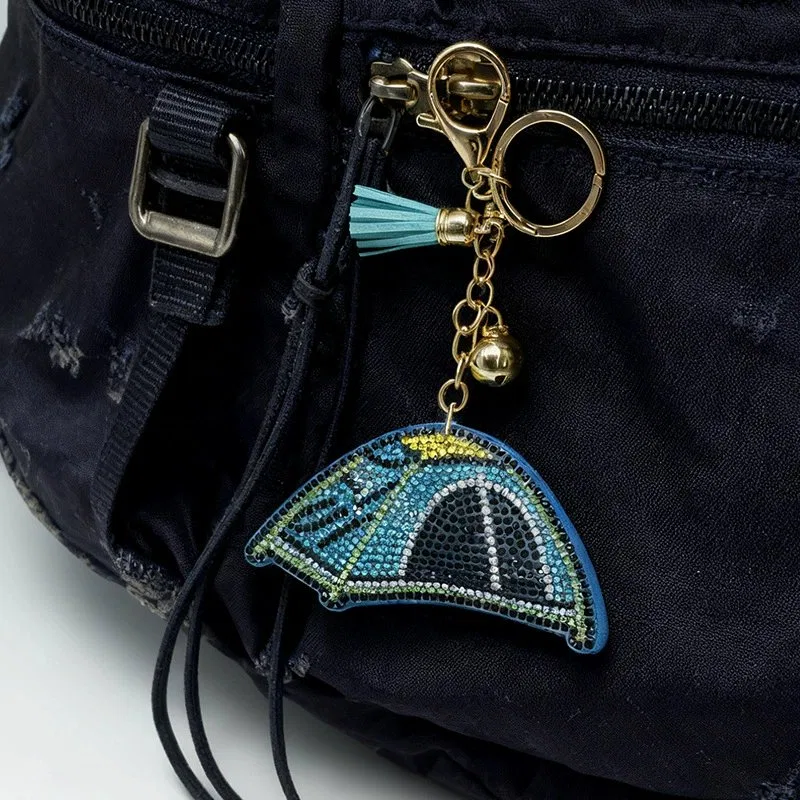 Crystal Camping Tent Rhinestone Keychain product image 2