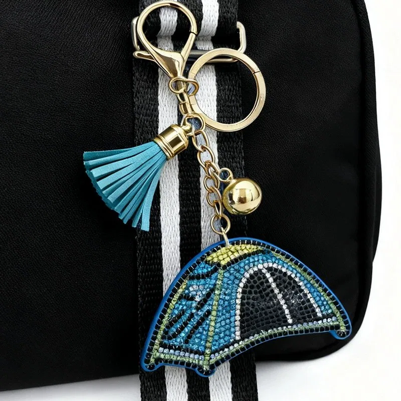 Crystal Camping Tent Rhinestone Keychain product image 3