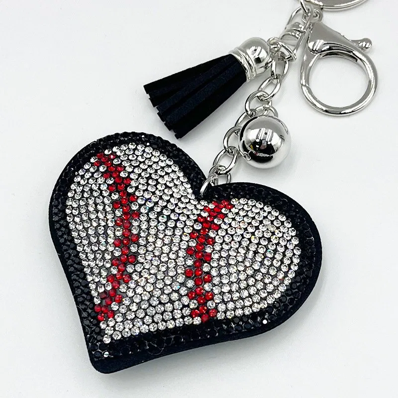 Crystal Baseball Heart Keychain product image 2