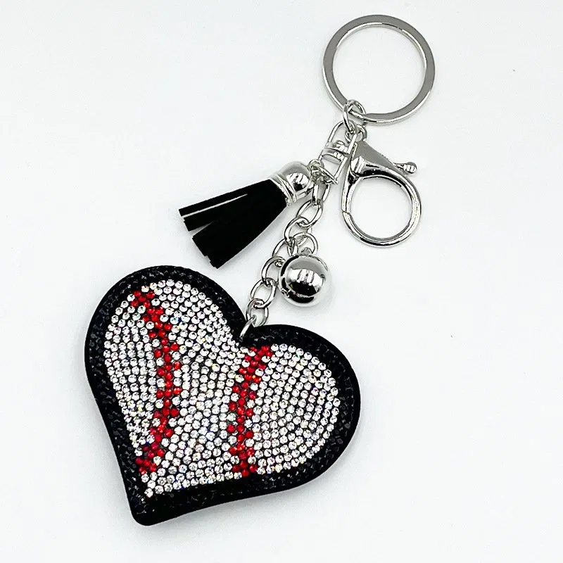 Crystal Baseball Heart Keychain product image 3