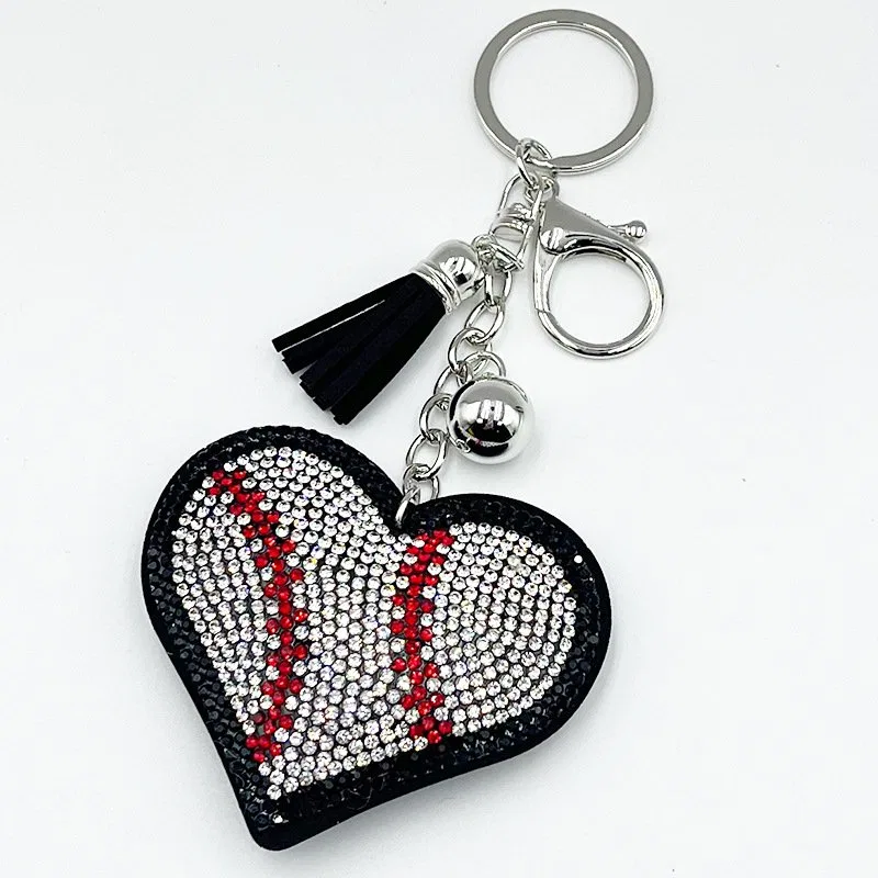 Crystal Baseball Heart Keychain product image 4