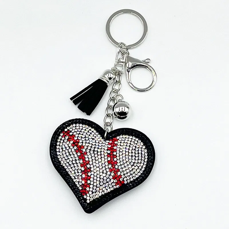 Crystal Baseball Heart Keychain product image 5