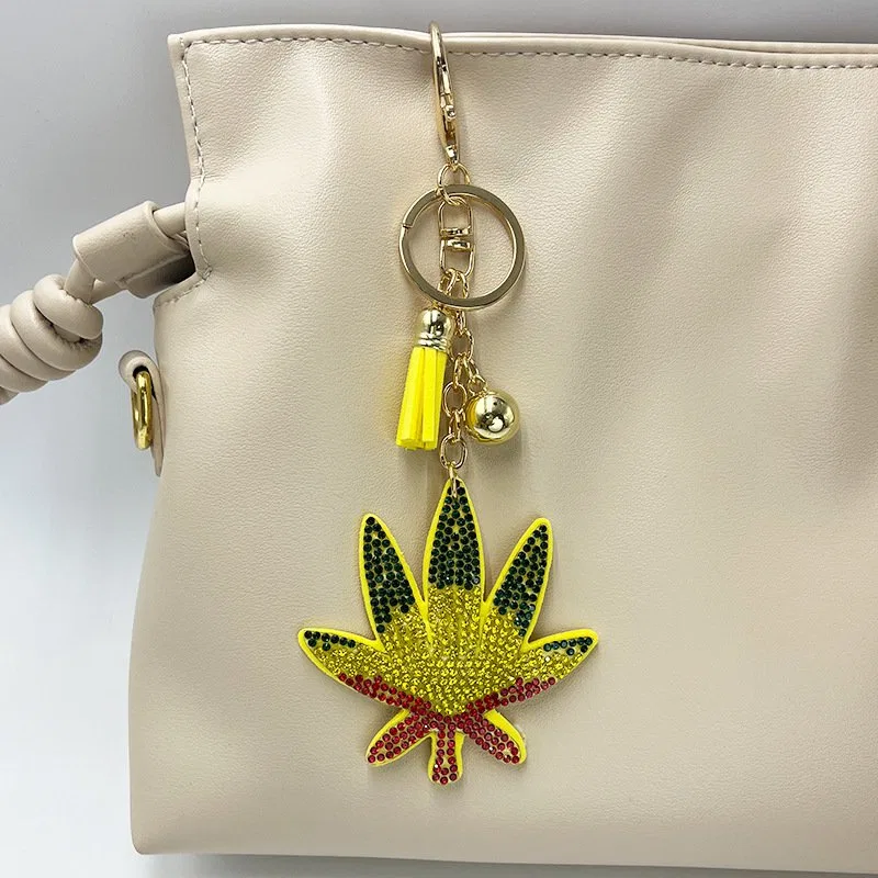 Rhinestone Leaf Keychain product image 3