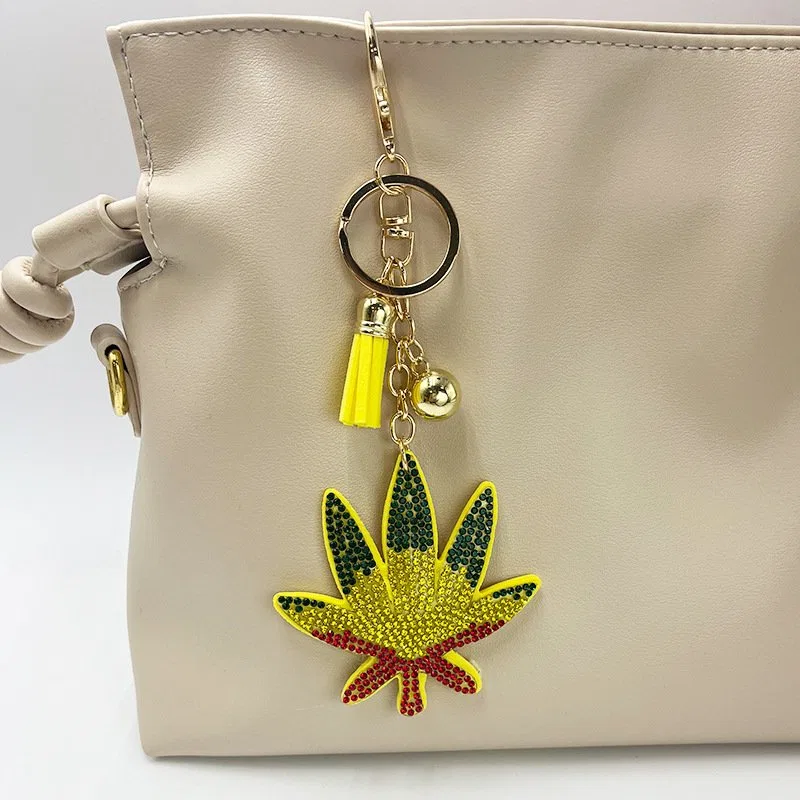 Rhinestone Leaf Keychain product image 5