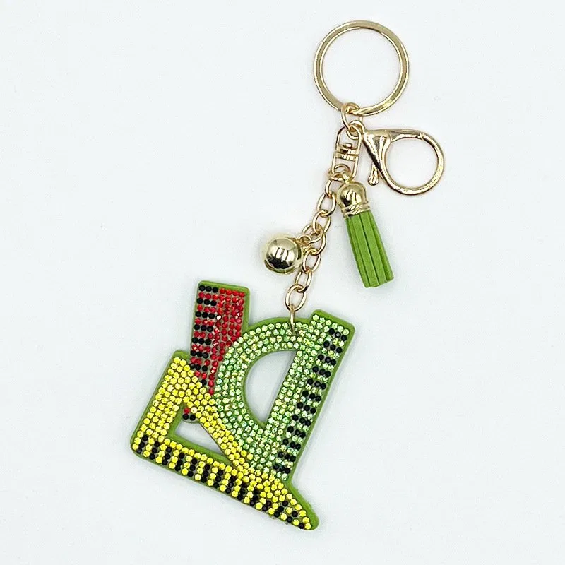 Colorful Rhinestone Ruler Keychain with Tassel product image 4