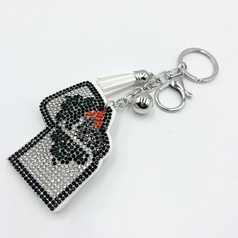 Sparkling Rhinestone Lighter Charm Keychain with Tassel product image 2