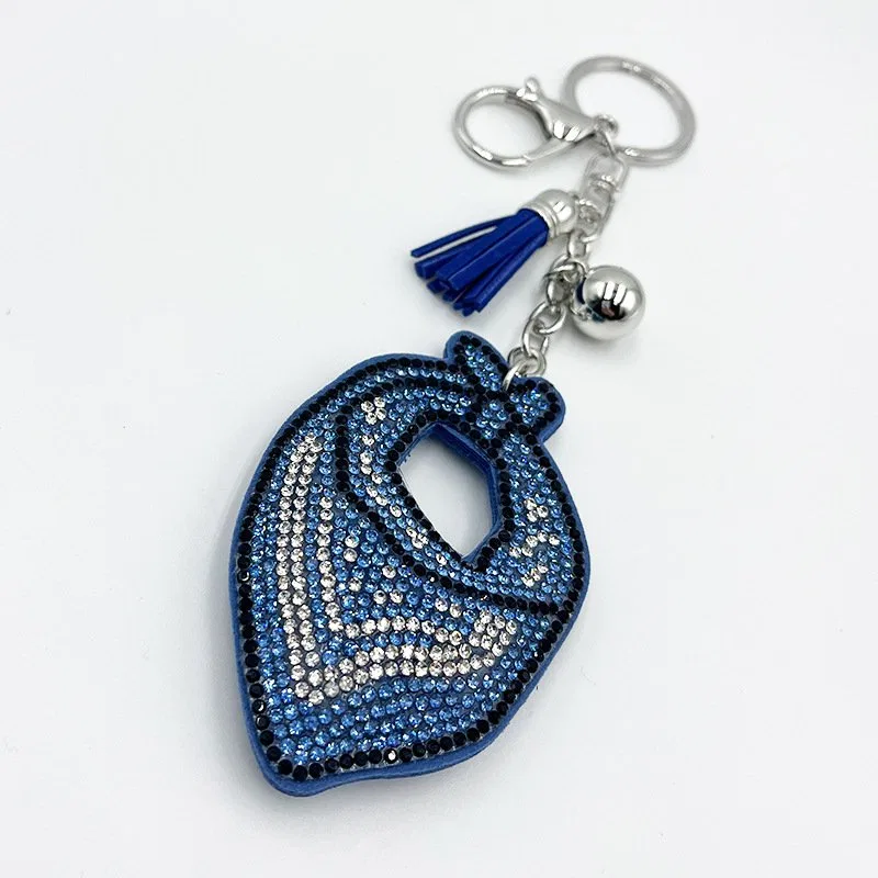 Blue Rhinestone Scarf Keychain with Tassel product image 2
