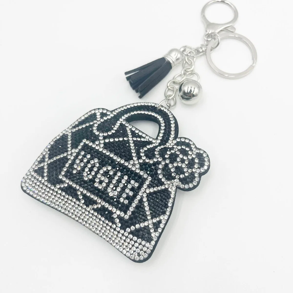 Rhinestone Letter Handbag Keychain with Tassel product image 2
