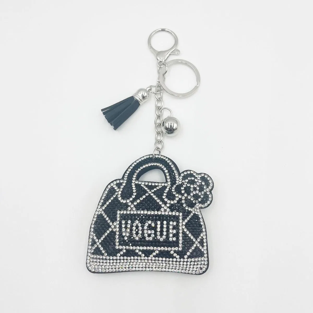 Rhinestone Letter Handbag Keychain with Tassel product image 3