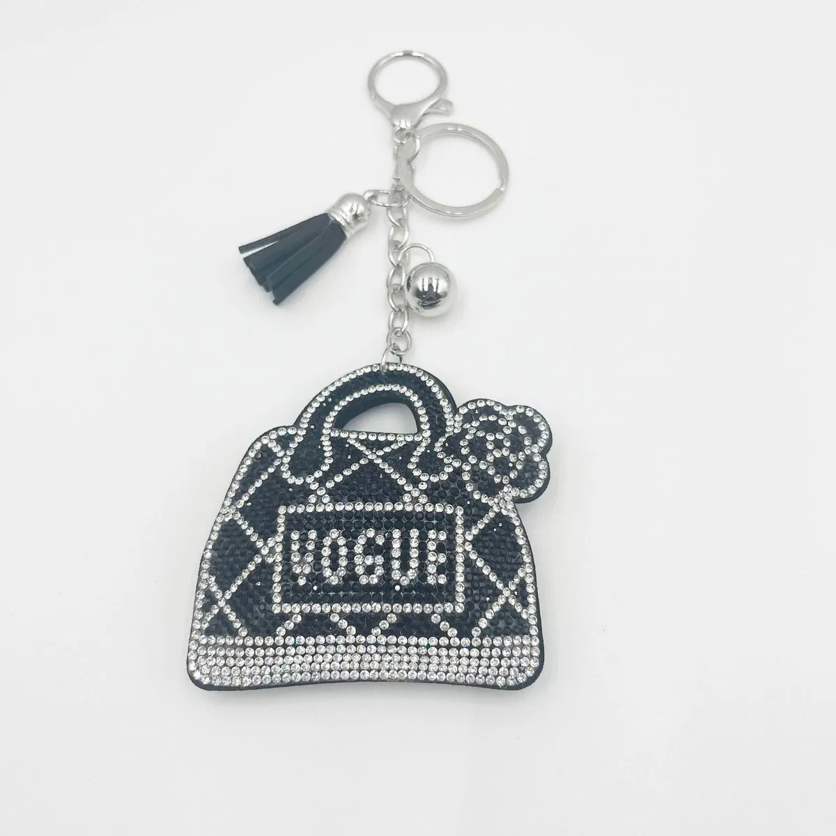 Rhinestone Letter Handbag Keychain with Tassel product image 5