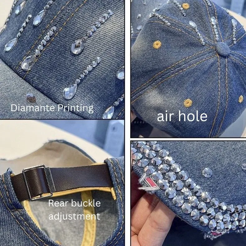 AB Crystal Rhinestone Baseball Cap for Women product image 2