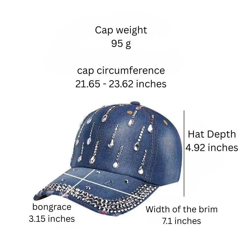 AB Crystal Rhinestone Baseball Cap for Women product image 3