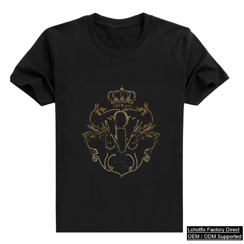 Crown monogram rhinestone heat transfer patch reference