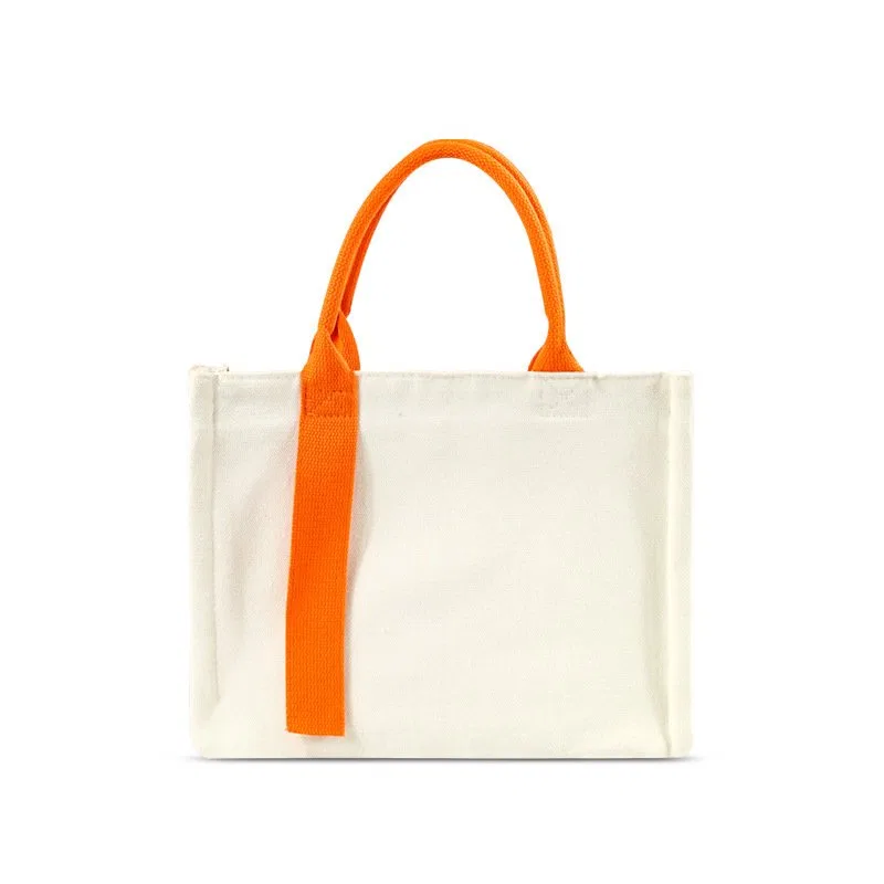 Structured Canvas Tote Bag with Long Accent Strap promotional decoration detail
