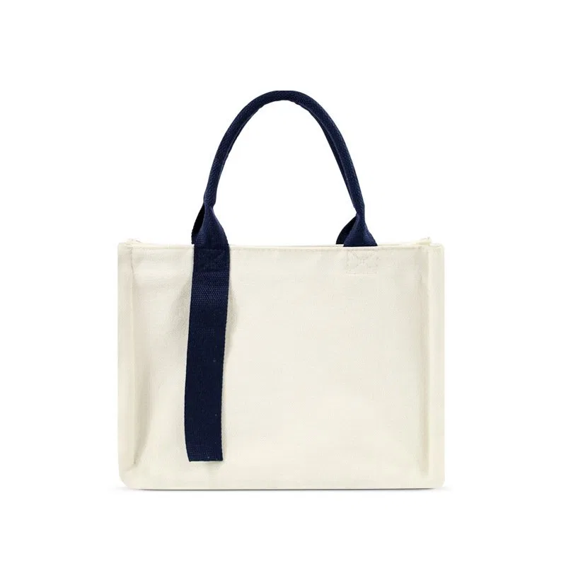 Structured Canvas Tote Bag with Long Accent Strap catalog photograph 3