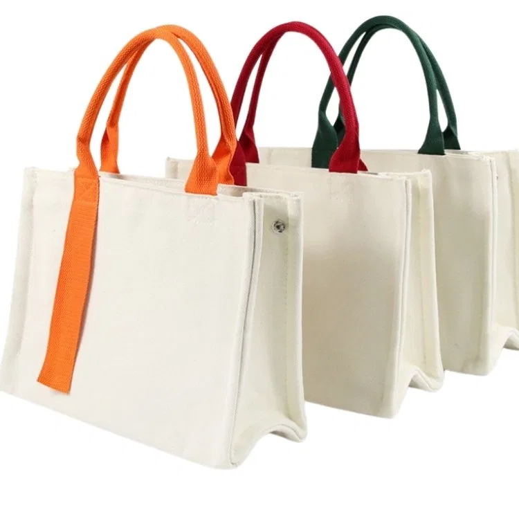 Structured Canvas Tote Bag with Long Accent Strap product image 5