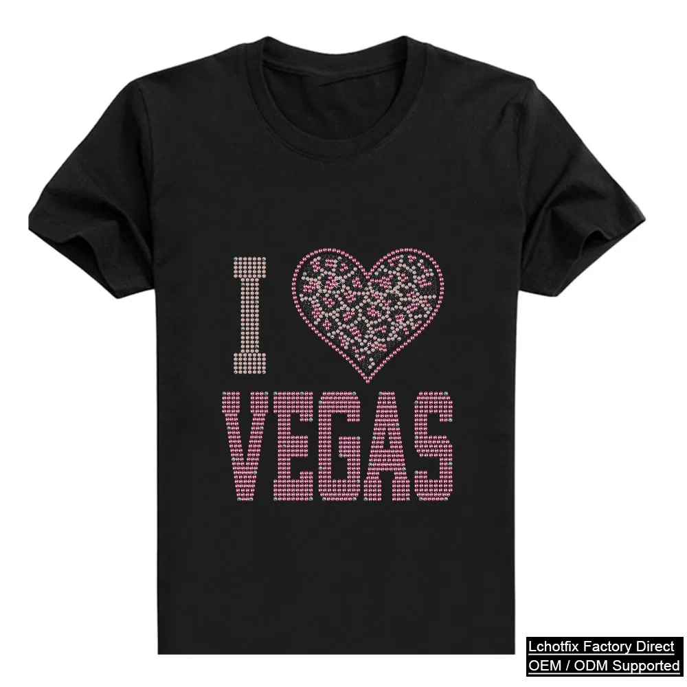 I Love Vegas Rhinestone Heat Transfer T-Shirt product image 2