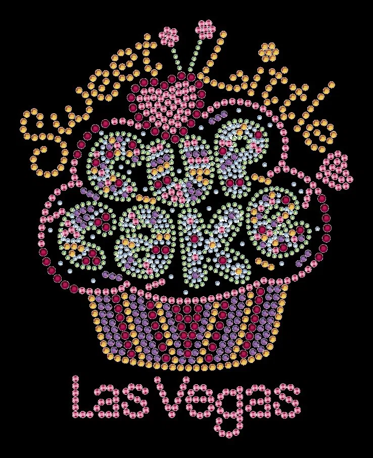 Sweet Cupcake Las Vegas Rhinestone T-Shirt product image 3