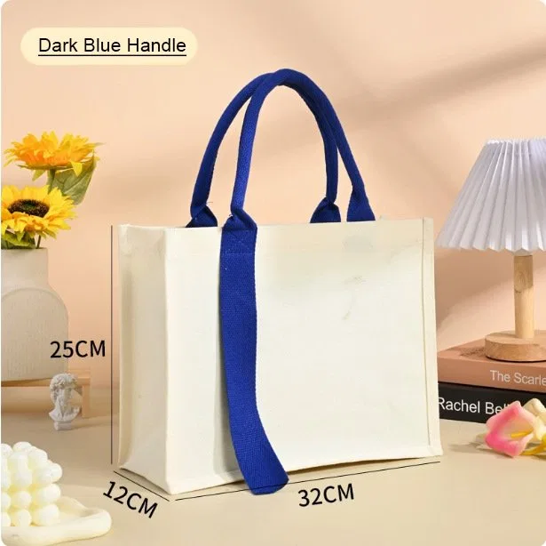 Color-Handle Canvas Tote Bag with Long Front Strap product image 2