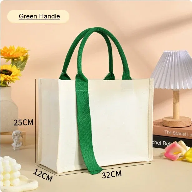 Color-Handle Canvas Tote Bag with Long Front Strap product image 4